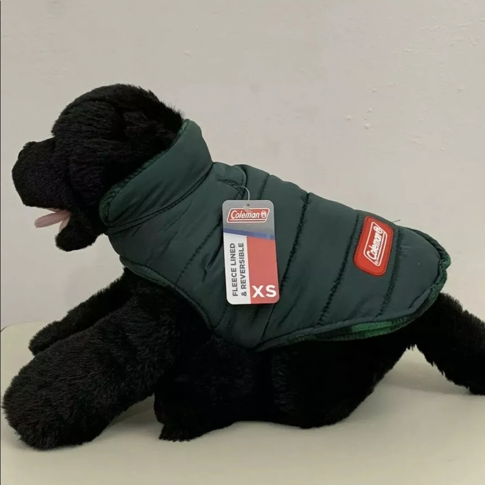 COLEMAN GREEN REVERSIBLE DOG PUFFER JACKET - Picture 2 of 8